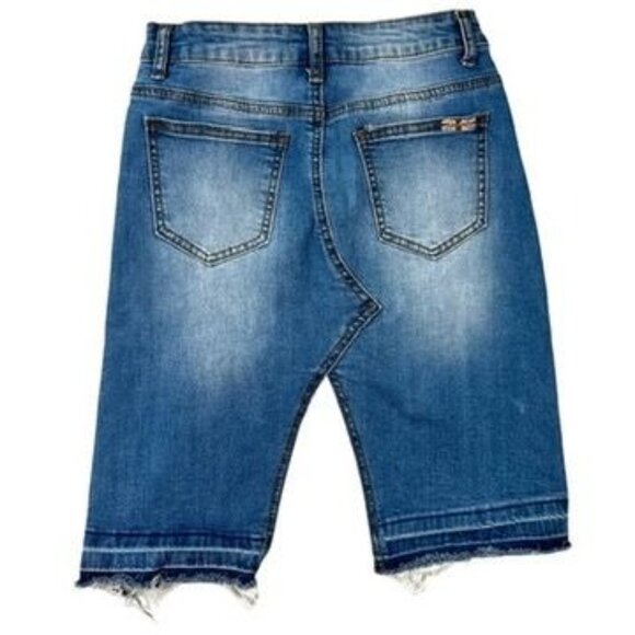 Machine Distressed Ripped Denim Skirt Size M - Picture 2 of 10